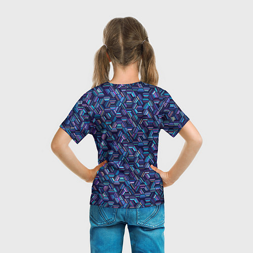 Детская футболка Геометрический шестиугольный орнамент / 3D-принт – фото 6