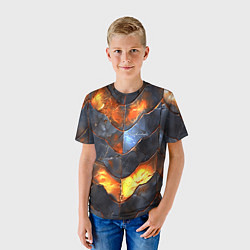 Футболка детская Горящая чешуя, цвет: 3D-принт — фото 2