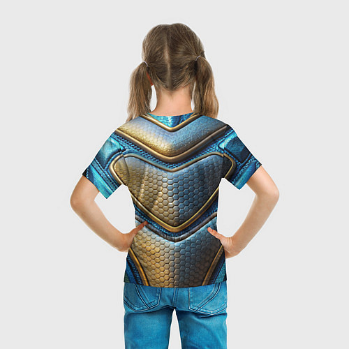 Детская футболка Объемный футуристический текстурный костюм из кожи / 3D-принт – фото 6