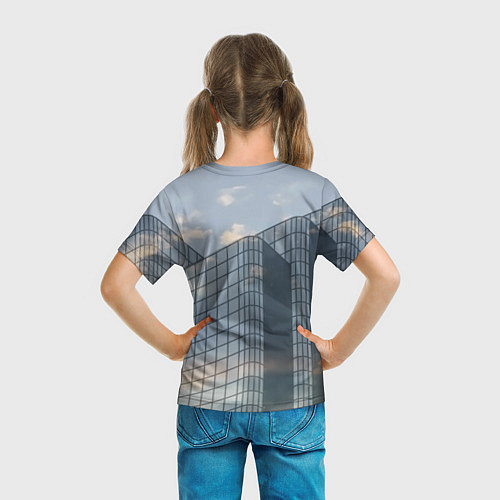 Детская футболка Городское небо и зеркальная многоэтажка / 3D-принт – фото 6