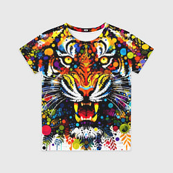 Футболка детская Орнаментальный тигр - нейросеть, цвет: 3D-принт