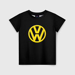 Футболка детская Volkswagen logo yellow, цвет: 3D-принт