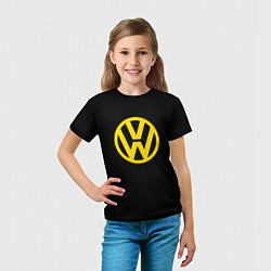 Футболка детская Volkswagen logo yellow, цвет: 3D-принт — фото 2