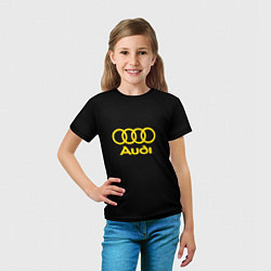 Футболка детская Audi logo yellow, цвет: 3D-принт — фото 2