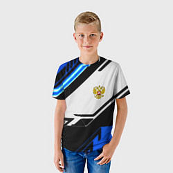 Футболка детская Россия геометрия текстура, цвет: 3D-принт — фото 2