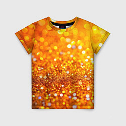 Детская футболка Оранжевые и желтые блестяшки боке