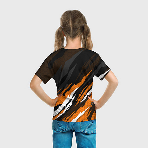 Детская футболка KTM - Рваный гексагон / 3D-принт – фото 6