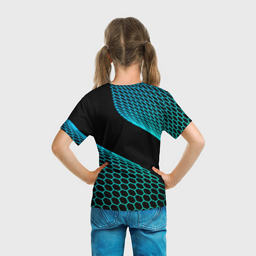 Детская футболка Opel electro hexagon / 3D-принт – фото 6