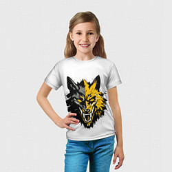 Футболка детская Злой желтый волк, цвет: 3D-принт — фото 2