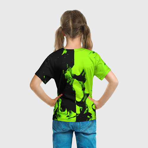 Детская футболка Minecraft green logo fire / 3D-принт – фото 6
