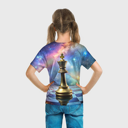 Детская футболка Золотой король - шахматы / 3D-принт – фото 6