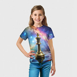 Футболка детская Золотой король - шахматы, цвет: 3D-принт — фото 2