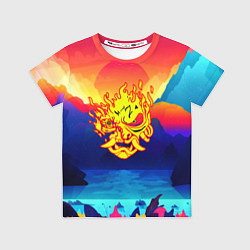 Футболка детская Samurai fire logo japan, цвет: 3D-принт