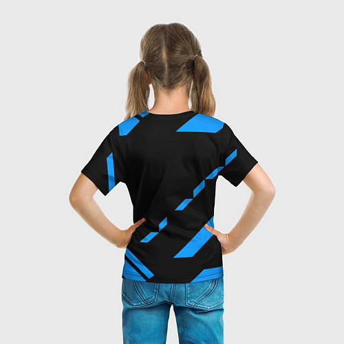 Детская футболка PUBG blue geometry / 3D-принт – фото 6