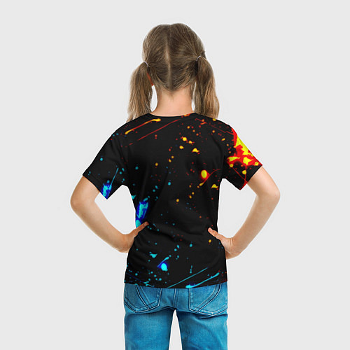Детская футболка Огненная лава и вода киберпанк / 3D-принт – фото 6