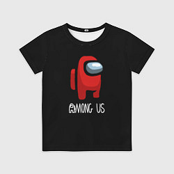 Футболка детская Among us красный лого, цвет: 3D-принт
