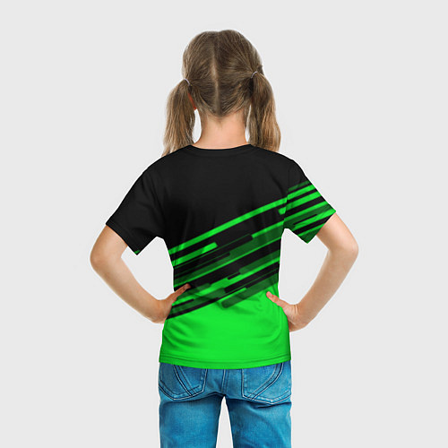 Детская футболка Arsenal geometry line green / 3D-принт – фото 6