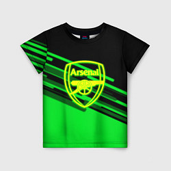 Футболка детская Arsenal geometry line green, цвет: 3D-принт