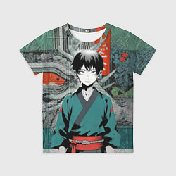 Футболка детская Юный послушник каратист анимешный, цвет: 3D-принт