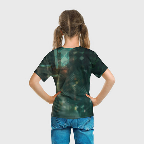 Детская футболка Рыжая девушка с неоновыми татуировками / 3D-принт – фото 6