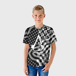 Футболка детская Assassins Creed logo game usa, цвет: 3D-принт — фото 2