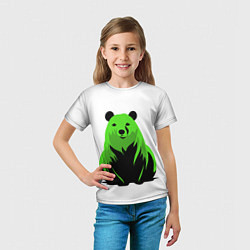 Футболка детская Зеленый медведь, цвет: 3D-принт — фото 2