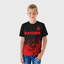 Футболка детская Bayern - red gradient посередине, цвет: 3D-принт — фото 2