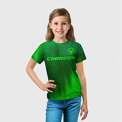 Футболка детская Changan - green gradient посередине, цвет: 3D-принт — фото 2