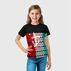Футболка детская Doom logo надписи, цвет: 3D-принт — фото 2