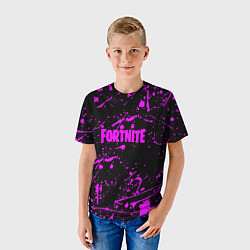 Футболка детская Fortnite краски, цвет: 3D-принт — фото 2