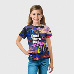 Футболка детская GTA vice city коллаж, цвет: 3D-принт — фото 2