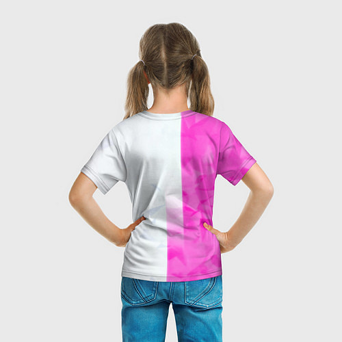 Детская футболка Game over pink abstraction / 3D-принт – фото 6