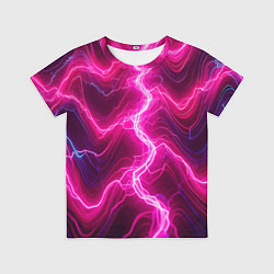 Футболка детская Pink lightnings - ai art fantasy, цвет: 3D-принт