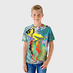 Футболка детская Текстура глитч краски, цвет: 3D-принт — фото 2