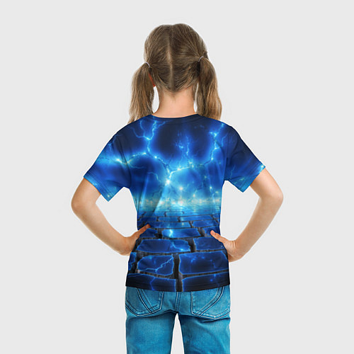 Детская футболка Deadlock Abrams синие молнии / 3D-принт – фото 6