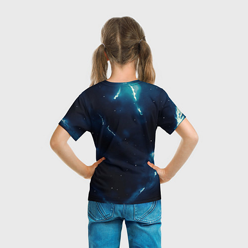 Детская футболка Deadlock logo синие молнии / 3D-принт – фото 6