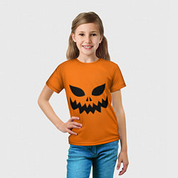 Футболка детская Злая тыква верх, цвет: 3D-принт — фото 2