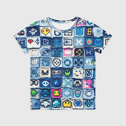Футболка детская Пиксельный пэчворк, цвет: 3D-принт
