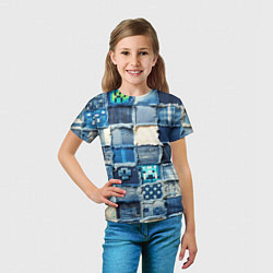 Футболка детская Пэчворк из Minecraft, цвет: 3D-принт — фото 2