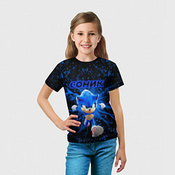 Футболка детская Sonic молнии, цвет: 3D-принт — фото 2