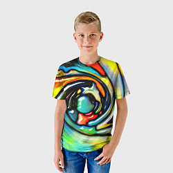 Футболка детская Акварельные краски мозаика, цвет: 3D-принт — фото 2