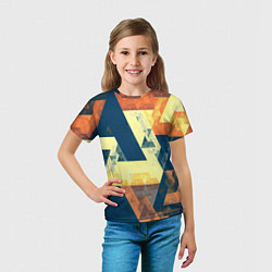 Футболка детская Абстрактные треугольники, цвет: 3D-принт — фото 2