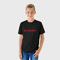 Футболка детская Toyota red logo auto, цвет: 3D-принт — фото 2