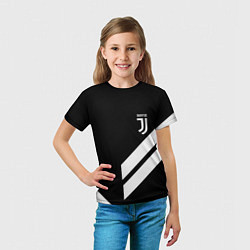 Футболка детская Juventus line white, цвет: 3D-принт — фото 2