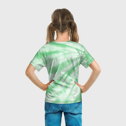 Детская футболка Салатовый тай дай / 3D-принт – фото 6