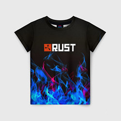 Футболка детская Rust neon flame, цвет: 3D-принт