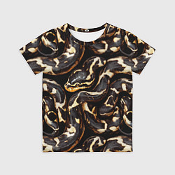 Футболка детская Змея черно-белая, цвет: 3D-принт
