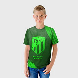 Футболка детская Atletico Madrid - green gradient, цвет: 3D-принт — фото 2