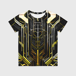 Футболка детская Gold lines on a black background, цвет: 3D-принт