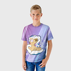 Футболка детская Снегурочка с тату, цвет: 3D-принт — фото 2